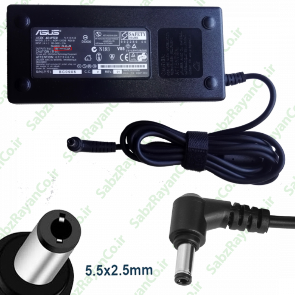 آداپتور لپ‌تاپ ایسوس 19V 6.32A