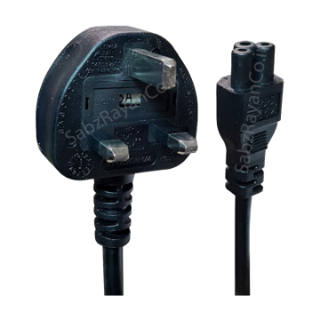 تصویر  کابل برق ۳ پین لپ تپ فیوز دار