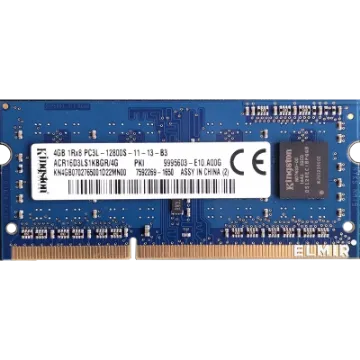 تصویر  رم لپ تاپ کینگستون DDR3 1600 ACR16D3LS1KBGR/4G ظرفیت ۴ گیگابایت