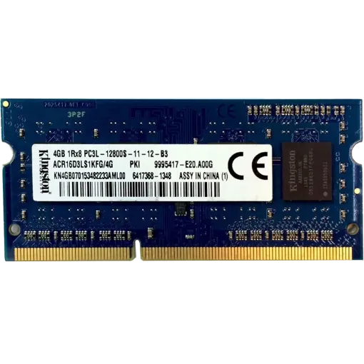 تصویر  رم لپ تاپ کینگستون DDR3 1600 ACR16D3LS1KFG/4G ظرفیت ۴ گیگابایت