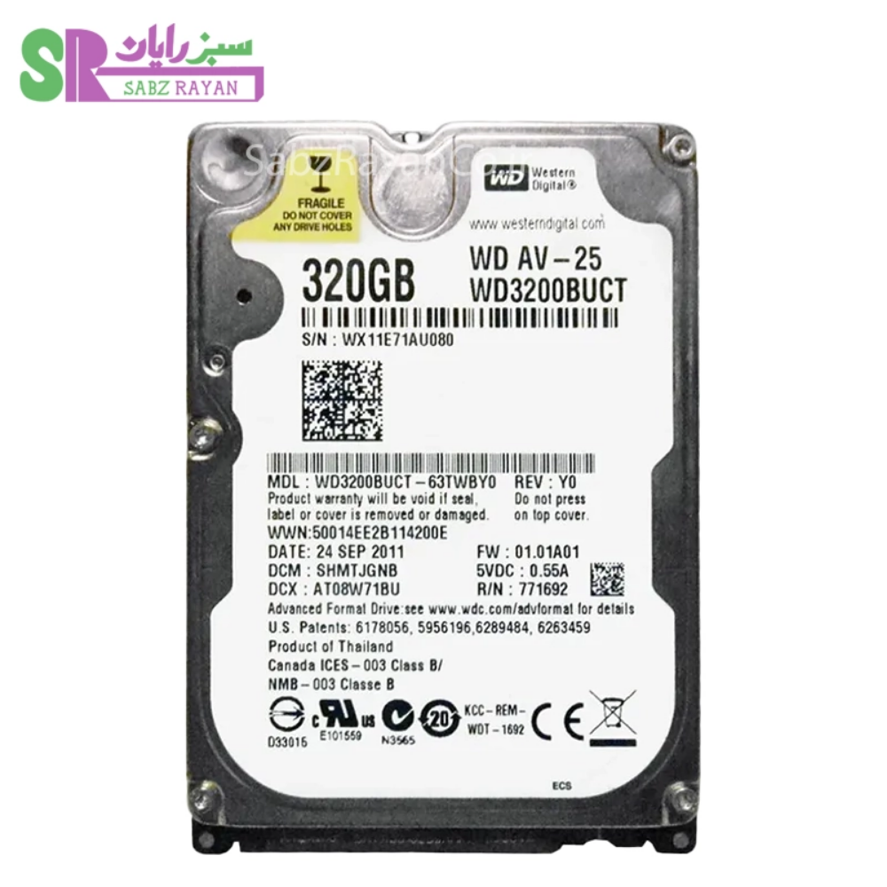 هارد لپ‌تاپ وسترن دیجیتال ۳۲۰ گیگابایت
