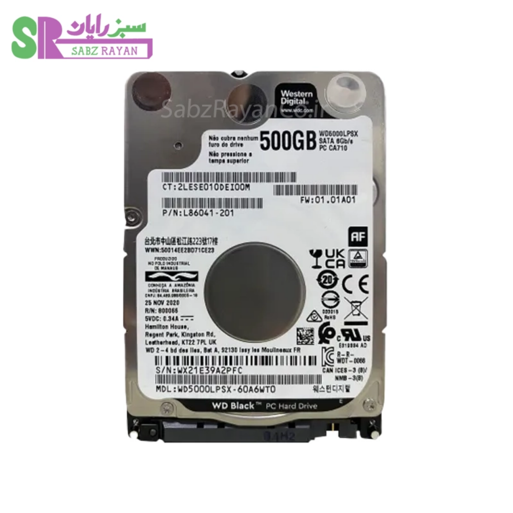 هارد لپ‌تاپ وسترن دیجیتال ۵۰۰ گیگابایت