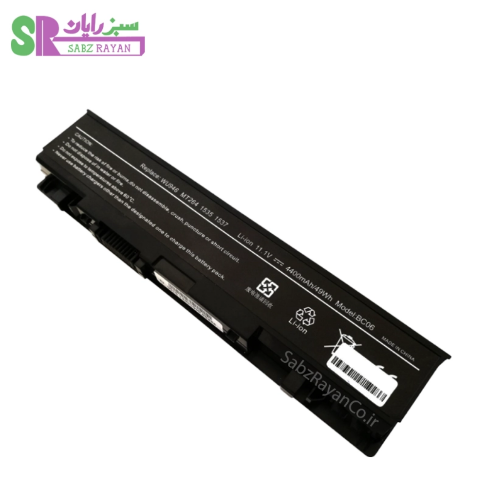 باتری 6 سلولی لپ‌تاپ دل Studio 1537 WU946