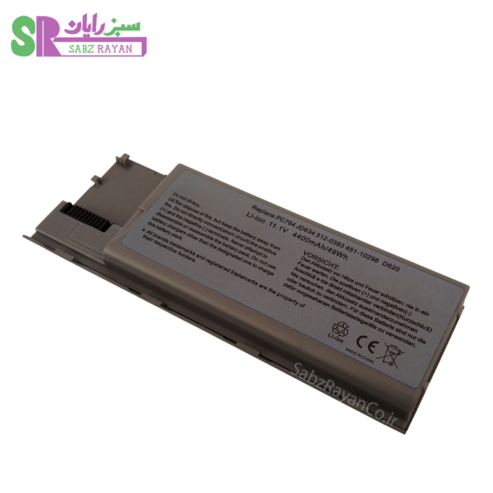 باتری 6 سلولی لپ‌تاپ دل Latitude D620 PC764