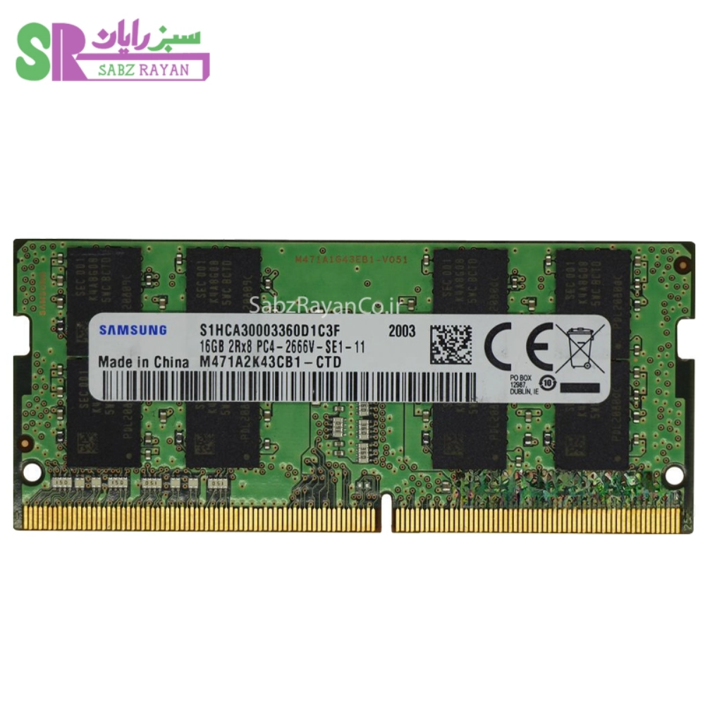 تصویر  رم لپ تاپ سامسونگ مدل DDR4 2666 M471A2K43CB1-CTD ظرفیت 16 گیگابایت